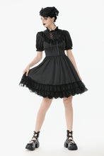 Load image into Gallery viewer, Gothic Lace-Up Lolita Puff Sleeve Dress DW1106