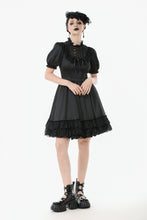 Load image into Gallery viewer, Gothic Lace-Up Lolita Puff Sleeve Dress DW1106