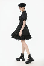 Load image into Gallery viewer, Gothic Lace-Up Lolita Puff Sleeve Dress DW1106