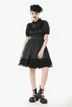 Load image into Gallery viewer, Gothic Lace-Up Lolita Puff Sleeve Dress DW1106