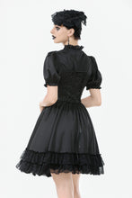 Load image into Gallery viewer, Gothic Lace-Up Lolita Puff Sleeve Dress DW1106