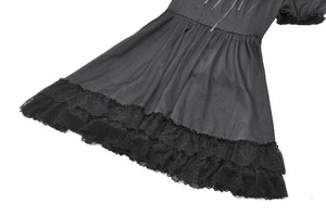Gothic Lace-Up Lolita Puff Sleeve Dress DW1106