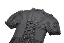 Load image into Gallery viewer, Gothic Lace-Up Lolita Puff Sleeve Dress DW1106