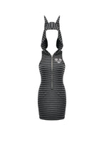 Load image into Gallery viewer, Striped Wolf-Ear Hoodie Dress DW1109