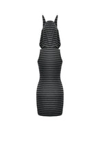 Load image into Gallery viewer, Striped Wolf-Ear Hoodie Dress DW1109