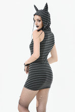 Load image into Gallery viewer, Striped Wolf-Ear Hoodie Dress DW1109