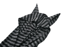 Striped Wolf-Ear Hoodie Dress DW1109