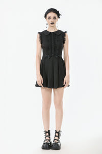 Charming Sleeveless Dress with Pleated Skirt & Bow Detail DW1112
