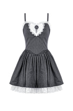 Load image into Gallery viewer, Sweetheart Lace and Striped &amp; White Lolita Dress with Adjustable Straps DW1114