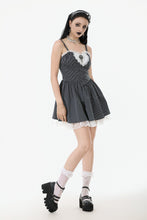 Load image into Gallery viewer, Sweetheart Lace and Striped &amp; White Lolita Dress with Adjustable Straps DW1114