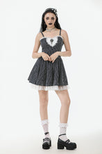 Load image into Gallery viewer, Sweetheart Lace and Striped &amp; White Lolita Dress with Adjustable Straps DW1114