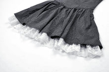 Load image into Gallery viewer, Sweetheart Lace and Striped &amp; White Lolita Dress with Adjustable Straps DW1114