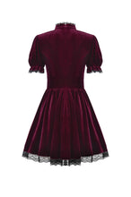 Load image into Gallery viewer, Gothic Duchess Crimson Velvet Puff Dress DW1117