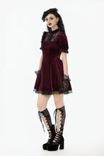 Load image into Gallery viewer, Gothic Duchess Crimson Velvet Puff Dress DW1117