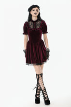 Load image into Gallery viewer, Gothic Duchess Crimson Velvet Puff Dress DW1117