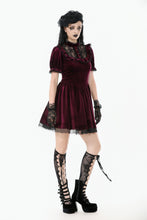 Load image into Gallery viewer, Gothic Duchess Crimson Velvet Puff Dress DW1117