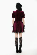 Load image into Gallery viewer, Gothic Duchess Crimson Velvet Puff Dress DW1117