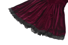 Load image into Gallery viewer, Gothic Duchess Crimson Velvet Puff Dress DW1117