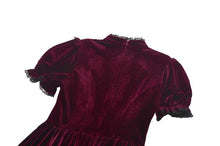 Load image into Gallery viewer, Gothic Duchess Crimson Velvet Puff Dress DW1117
