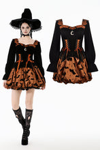 Load image into Gallery viewer, Midnight Bat &amp; Pumpkin Halloween Dress DW1124