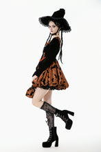 Load image into Gallery viewer, Midnight Bat &amp; Pumpkin Halloween Dress DW1124