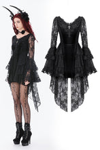 Load image into Gallery viewer, Classic Gothic Velvet &amp; Lace Embroidered Dress DW1128 - Gothlolibeauty