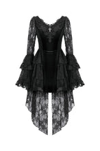 Load image into Gallery viewer, Classic Gothic Velvet &amp; Lace Embroidered Dress DW1128 - Gothlolibeauty