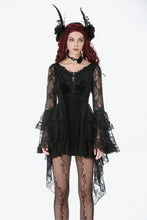 Load image into Gallery viewer, Classic Gothic Velvet &amp; Lace Embroidered Dress DW1128 - Gothlolibeauty