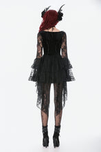 Load image into Gallery viewer, Classic Gothic Velvet &amp; Lace Embroidered Dress DW1128 - Gothlolibeauty