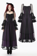 Load image into Gallery viewer, Gothic Royal Violet Sheer Long Dress DW1132