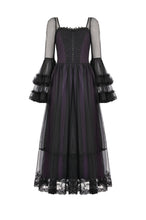 Load image into Gallery viewer, Gothic Royal Violet Sheer Long Dress DW1132