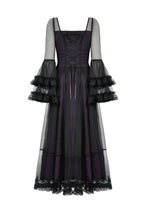 Load image into Gallery viewer, Gothic Royal Violet Sheer Long Dress DW1132