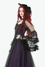 Load image into Gallery viewer, Gothic Royal Violet Sheer Long Dress DW1132