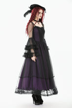 Load image into Gallery viewer, Gothic Royal Violet Sheer Long Dress DW1132