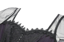 Load image into Gallery viewer, Gothic Royal Violet Sheer Long Dress DW1132