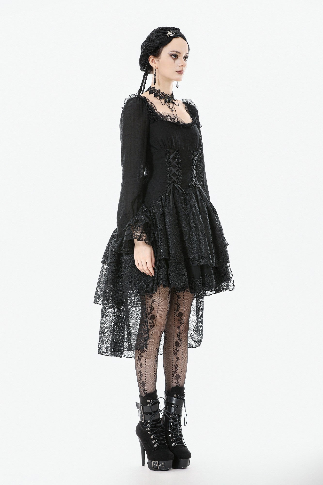 lace up gothic dress Amazon.com: Halloween Womens Darkness Gothic Dress Long Lace Flare Sleeve Split Dress Cord V-Neck Dress Retro Sexy Ren Faire Vampire Dress Summer Casual Mid-Thigh Length Trendy Dress : Sports & Outdoors