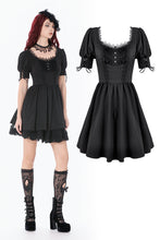 Load image into Gallery viewer, Gothic Lace Square-Neck Puff Sleeve Dress DW1140 - Gothlolibeauty