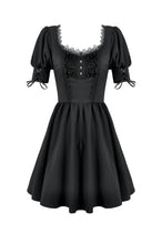 Load image into Gallery viewer, Gothic Lace Square-Neck Puff Sleeve Dress DW1140 - Gothlolibeauty
