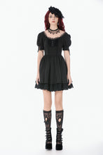 Load image into Gallery viewer, Gothic Lace Square-Neck Puff Sleeve Dress DW1140 - Gothlolibeauty