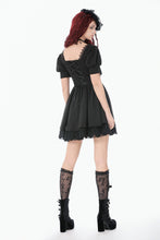 Load image into Gallery viewer, Gothic Lace Square-Neck Puff Sleeve Dress DW1140 - Gothlolibeauty