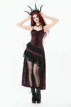 Load image into Gallery viewer, Gothic Red Rose Asymmetric Layered Lace Ruffle dress DW1142