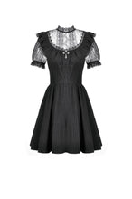 Load image into Gallery viewer, Dark Lace-Framed Silhouette Dress DW1143 - Gothlolibeauty