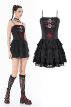 Load image into Gallery viewer, Crimson Shadow Layered Lace Cake Dress DW1146 - Gothlolibeauty