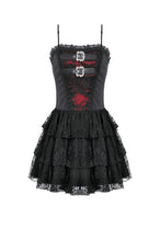 Load image into Gallery viewer, Crimson Shadow Layered Lace Cake Dress DW1146 - Gothlolibeauty