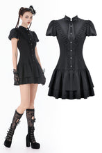 Load image into Gallery viewer, Dark Lolita Bow-Trim Dress DW1148 - Gothlolibeauty