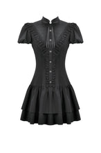 Load image into Gallery viewer, Dark Lolita Bow-Trim Dress DW1148 - Gothlolibeauty