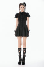 Load image into Gallery viewer, Dark Lolita Bow-Trim Dress DW1148 - Gothlolibeauty
