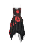 Load image into Gallery viewer, Red-Black Tie-Dye Punk Dress DW1149 - Gothlolibeauty