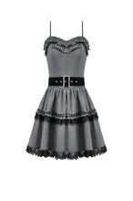 Load image into Gallery viewer, Striped Gothic Mini Dress DW1152 - Gothlolibeauty