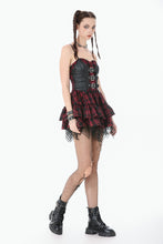 Load image into Gallery viewer, Red-Black Plaid Leather Layered Punk Sweetcore Dress DW1156 - Gothlolibeauty